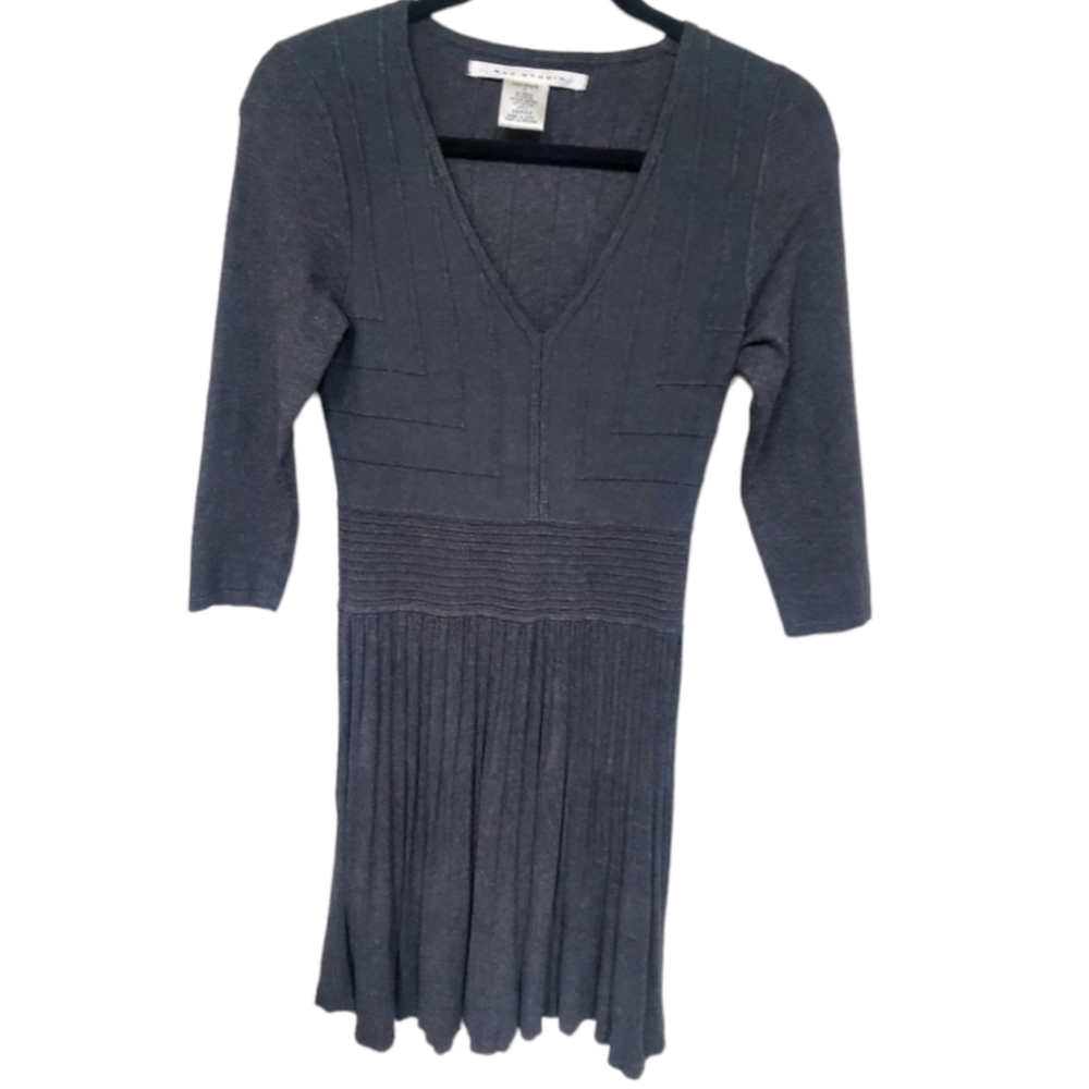 MAX STUDIO Womens Fitted Charcoal Gray Sweater Dress size S